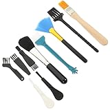 Homoyoyo 10pcs Soft Bristle Anti-Static Keyboard Cleaning Brush Set with Portable Handle for Laptop, Computer, Electronics Dust Removal and Fan Cleaning