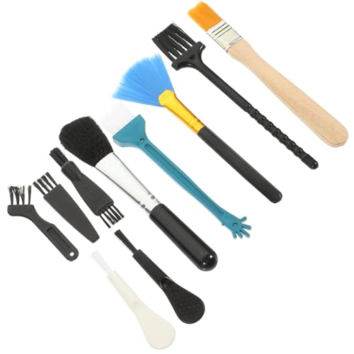 Homoyoyo 10pcs Soft Bristle Anti-Static Keyboard Cleaning Brush Set with Portable Handle for Laptop, Computer, Electronics Dust Removal and Fan Cleaning