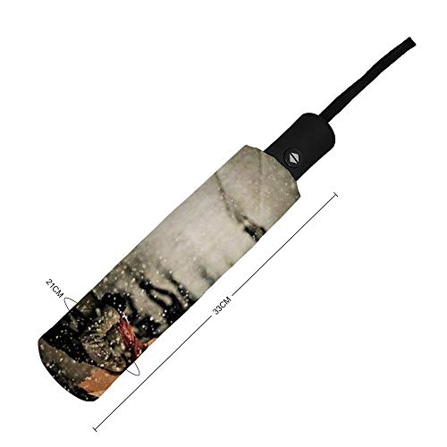 ZIYA Parapluie compact auvent renforcé au motif imprimé raindrop - 2