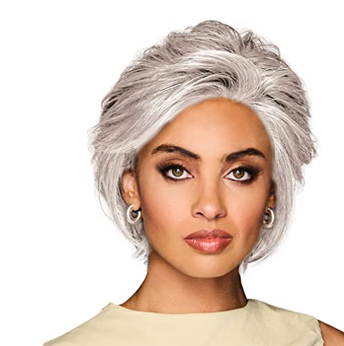 GABOR MAKE A STATEMENT Layered Modern Chin-Length Bob Wig, Designer Series by Hairuwear, Average Cap Size, GF56-1001 Arctic White
