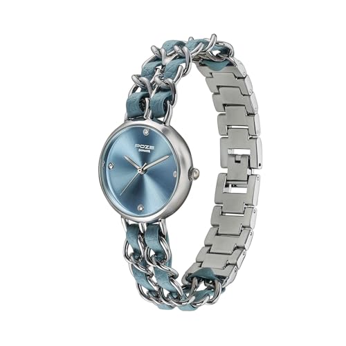 Image of Sonata Poze 9 with Quartz Analog with Metal+ Leather Strap Watch for Women