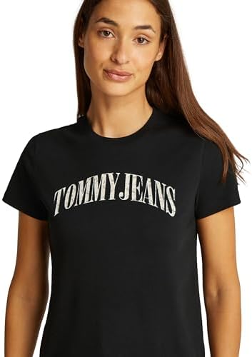 Tommy Hilfiger TJW REG FLORAL VARSITY TEE Kadın T-shirt, Siyah, S - Görsel 4