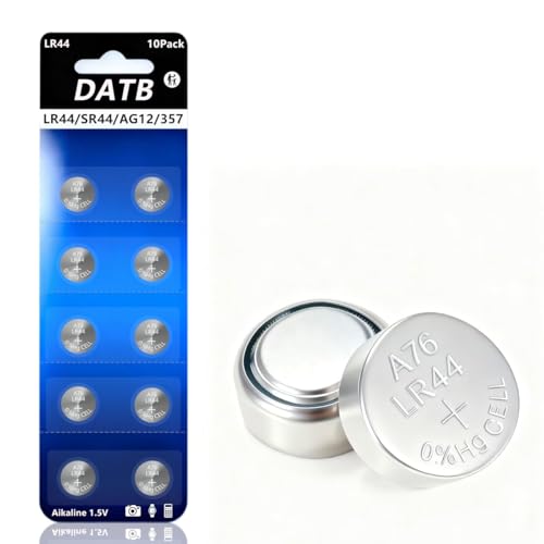 Paquete de 10 baterías alcalinas DATB LR44 AG13 1.5V