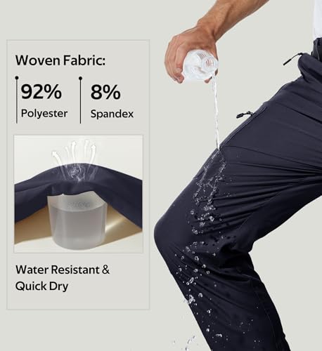 MOURCE Hiking Pants Men Lightweight Quick Dry - Water Resistant Stretch Cargo Travel Pants for Men with 6 Pockets4