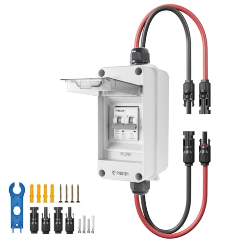 Pjerjzn Solar Panel Disconnect Switch 1000V DC/AC 60A PV Disconnect Switch Outdoor Miniature Circuit...