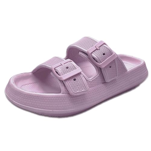 صندل بنعل سميك للنساء مصنوع من مادة ايفا مع ابزيم مزدوج قابل للتعديل، شبشب شاطئ غير قابل للانزلاق للنساء (بينك، البالغات، النساء، 41، ارقام، نظام مقاس الحذاء EU، M)