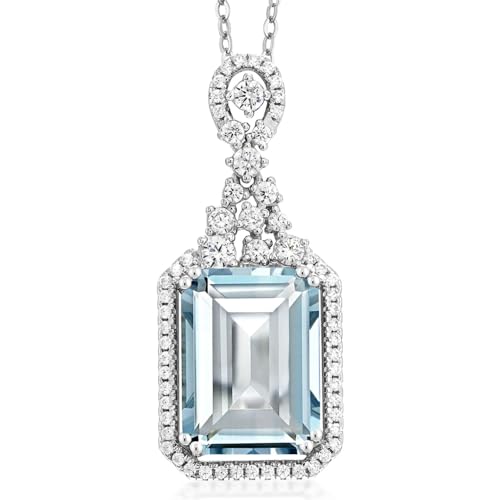 Gem Stone King 7.24 Cttw Sky Blue Simulated Aquamarine...