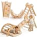 Goodevas 5-in-1 Montessori Klettergerüst Set: Indoor Kletterdreieck, Kletterbogen mit Kissen, und Rutsche für Kinder, Indoor Spielplatz 1-3 Jahre