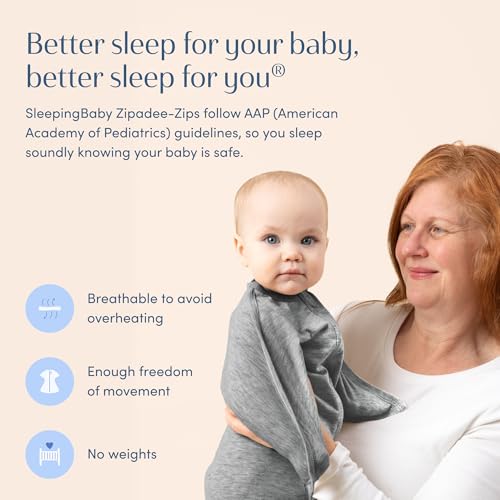 Image of SleepingBaby Zipadee-Zip Transition Swaddle - Cozy Baby Swaddling Blanket with Zipper Convenience - Roomy Wearable Blanket for Easy Diaper Changes - 3-6 Month - Hall of Fame Grey Heather