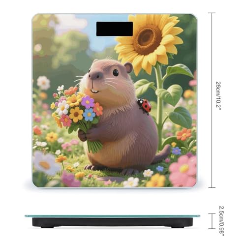 Báscula digital Cute Flower Capybara para cuerpo, 180 kg miniatura 2