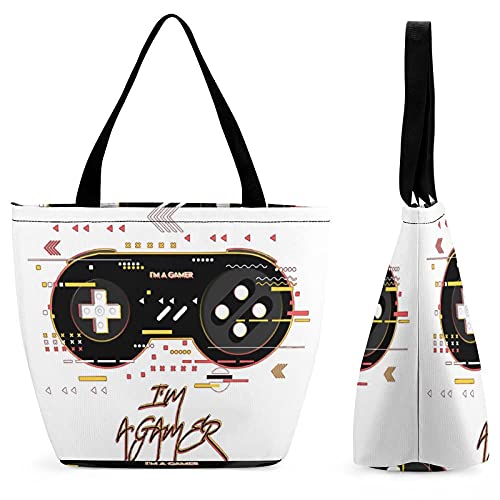 Xingruyun Bolsos De Mujer Videojuego De Gamepad Bolsos De Mano Impresión Bolsos Bandolera Gran Capacidad Bolso De Hombro 28.5x18x32.5cm