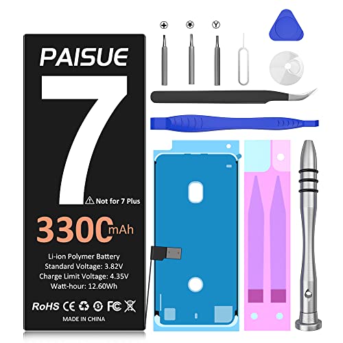 Battery for iPhone 7, 3300mAh 2022 New Version Upgraded Higher Capacity Battery Replacement for iPhone 7, New 0 Cycle Battery for Models A1660 A1778 A1779 with Repair Tools Kit