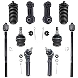 Detroit Axle - 10pc Front Suspension Kit for 00-04 Subaru Outback, 98-04 Legacy, 03-06 Baja, Sway Bars Tie Rods Lower Ball Joints Boots 2000 2001 2002 2003 2004 Replacement