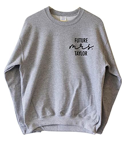 Personalisiertes Verlobungsgeschenk Future Mrs Sweatshirt Bride to be Custom Brautgeschenk Pullover, grau, XXX-Large Cover