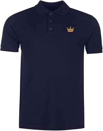 Polo Shirts for Men Crown King Embroidered Short Sleeve Mens Polo Shirts