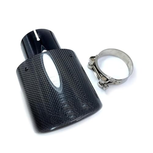 Terminales de Escape 1 Pieza Tubo Escape Coche Modificado 105Mm 115Mm 130Mm 150Mm Boquilla Gran Diámetro Silenciador Escape Carbono Ovalado Ancho Brillante Cola Tubo Escape(60-105)