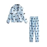 Cute Girls Stain Pa𝗷amas Set Soft Bow Print Button-Down Tops Pants Slee𝗽wear Kids Comfy Long...
