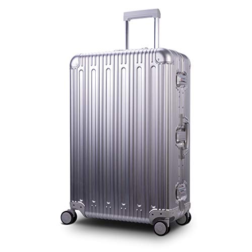 Great Deal! Travelking All Aluminum Luggage Carry On Spinner Hard Shell Suitcase Lightweight Metal S...