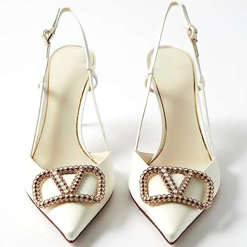 Image of BlingQueen Women Heeled Slingback Sandals Closed Pointed Toe Stiletto High Heels Patent Leather Pumps Slip-On Backless Evening Prom Party Dress Shoes