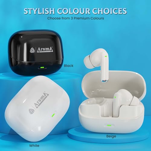Image of AROMA TWS17 Edge - V5.4 Upto 60Hr Playtime*, ENC, Dual Paring, Fast Charging, Heavy Bass Bluetooth