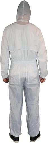 Miniatura 7 de Colad - Overol de nailon blanco reutilizable para pintura, Blanco