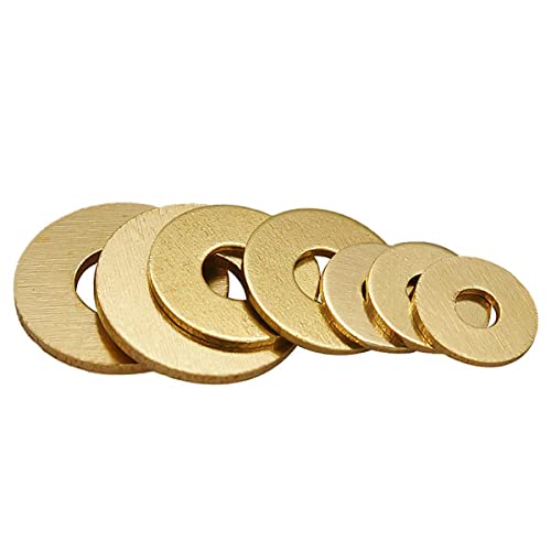 MACHSWON 10 PCS Flat Washers Brass Flat Gaskets M10 ID 20mm OD 1.5mm Thick Round Copper Rings Gasket Washer Metal Retainer Ring Screw Fastener Hardware Accessories - Image 4