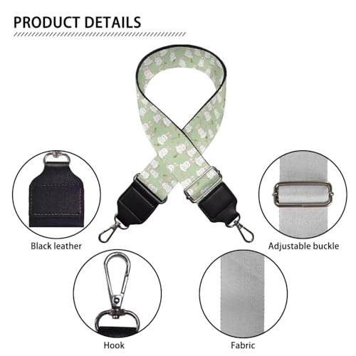 Image of Halloween Handbag Strap Canvas Purse Strap Colorful Bat Black Shoulder Strap Multicolor Bats Replacement Strap