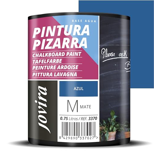 JOVIRA PINTURAS Vernice Lavagna. Per dipingere, disegnare e scrivere con il gesso sulle pareti. (750 Mililitros, Blu)