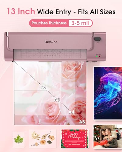13 Inch Laminator Machine, A3 Personal Laminator Kit for Teachers with 20 Laminating Sheets, Hot Cold Thermal Lamination 11x17 with Anti-Bend Plate, ABS Anti-Jam & 20dB Quiet for Home Office School - Thumbnail 6
