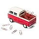 Magnetischer Büroklammerspender kompatibel mit VW Bus T1 Transporter Pritschenwagen inkl. Büroklammern – Mobile Office (rot)
