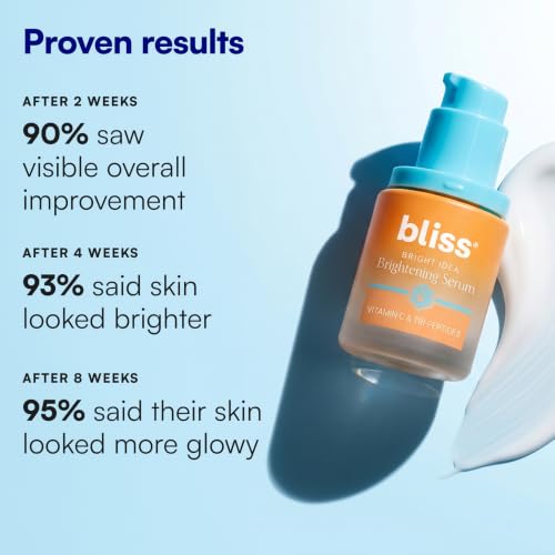Bliss Vitamin C + Tri-Peptide Face Serum - Stabilized Vitamin C for Dark Spots, Fine Lines & Firmness - Brightening Serum with Collegen Boosting Peptides, Hyaluronic Acid, Squalane - 1 Fl Oz - Image 4