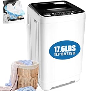 Nictemaw Portable Washing Machine 17.6Lbs Capacity Portable Washer 1.9 Cu.ft Full-Automatic Compact Laundry Washer With…