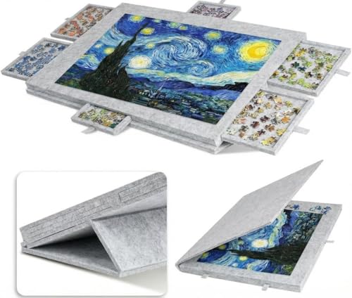 MINYIKJ White1000 Pieces Portable Lightweight Puzzle Boardr