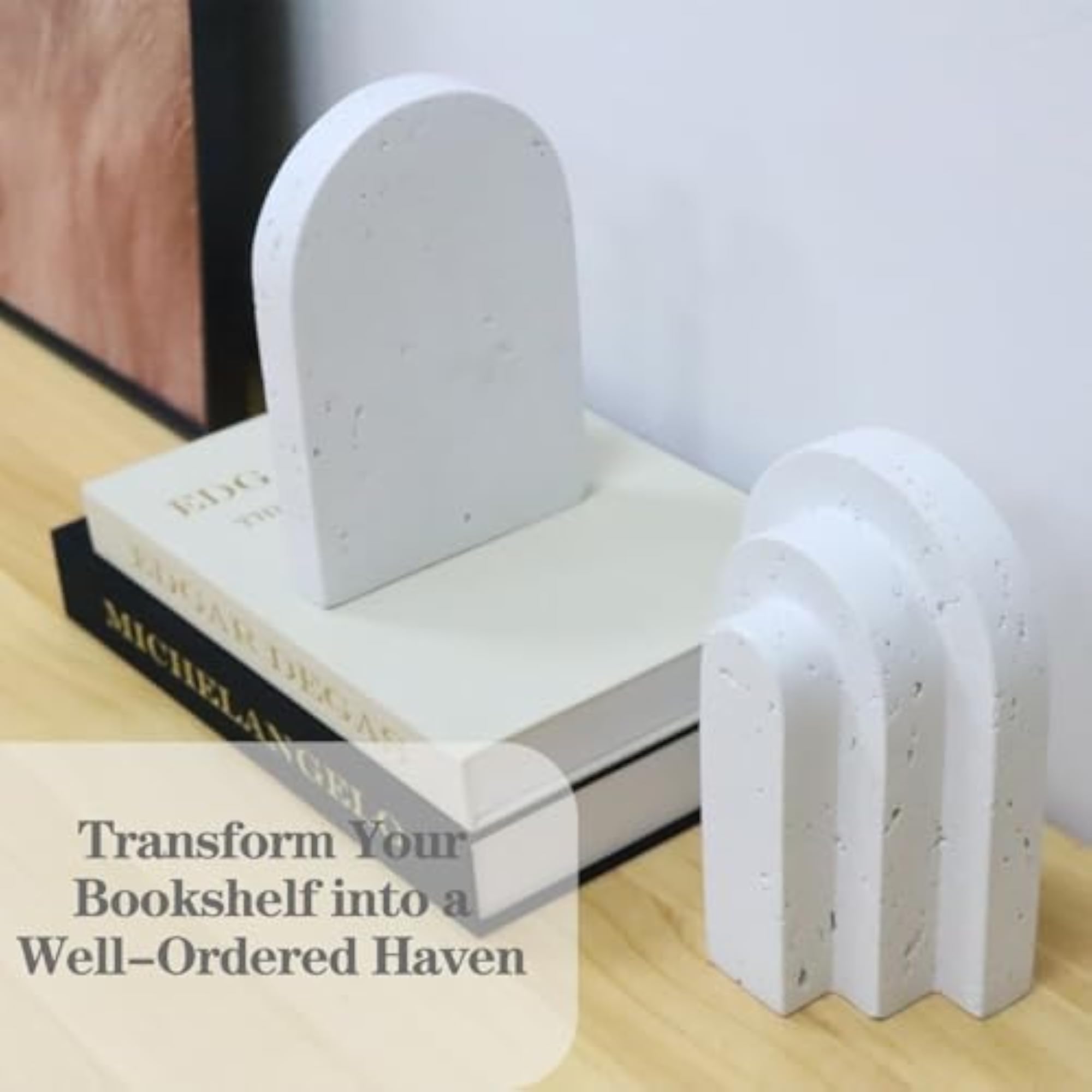 Heavy Duty Aesthetic Bookends for Shelves