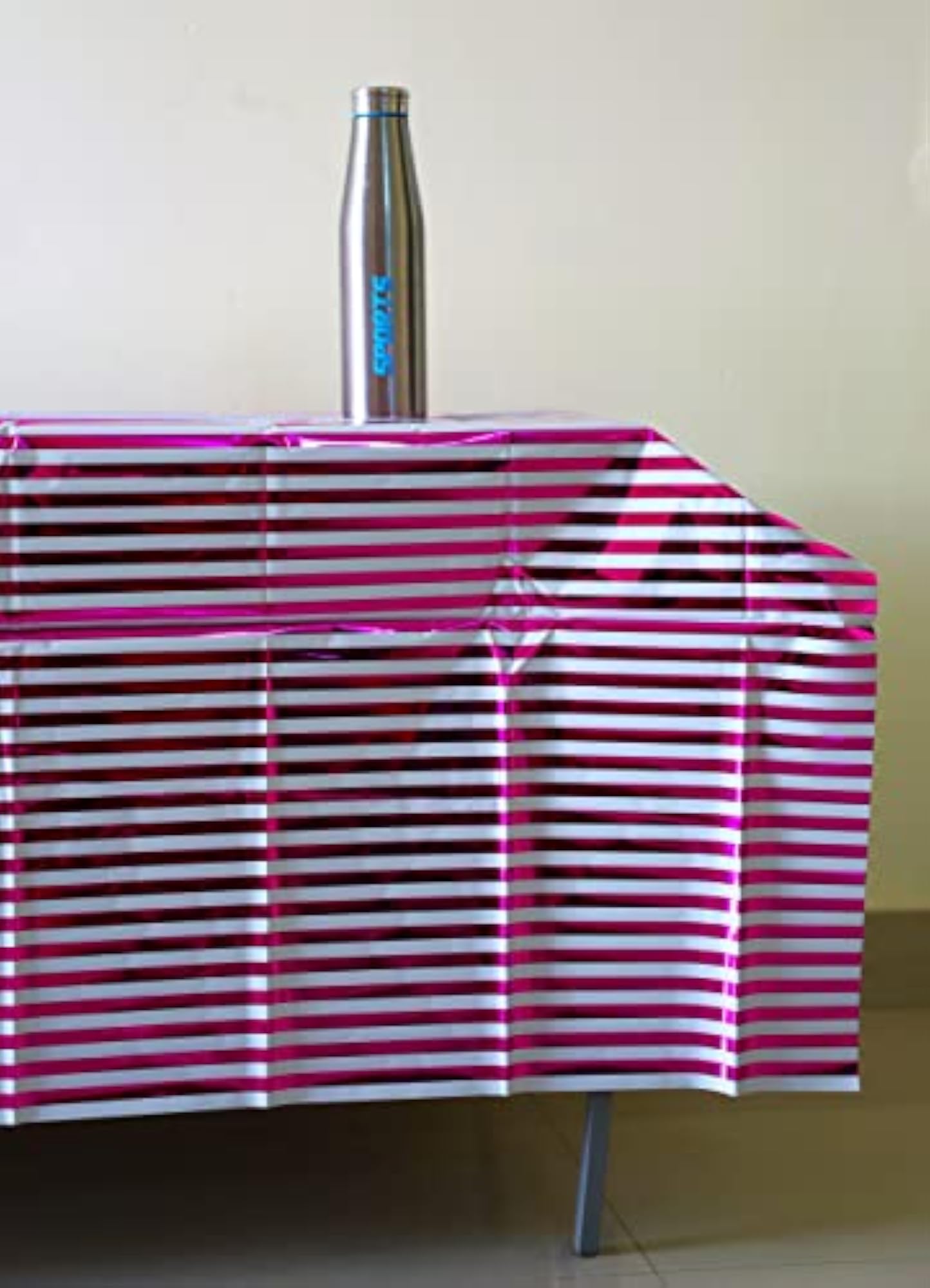 Pink Strip Trendy Table Cover for Kid's Birthday