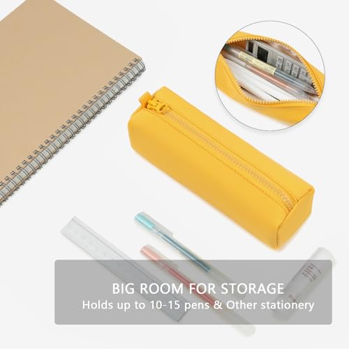 Image of Pencil Case Lightweight and Durable Ideal Pencil Pouch for School and Office Supplies (Yellow,Oxford)
