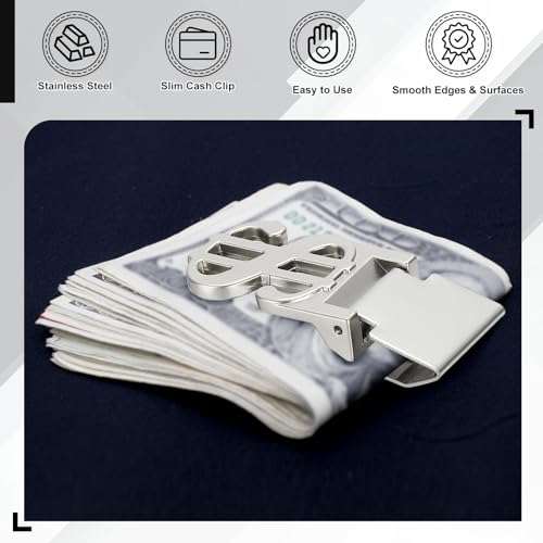 PATIKIL Stainless Steel Money Clip, Metal Slim Wallet Clip for Men Silver Money Holder Minimalist Front Pocket Wallet for Credit Card Business Card3