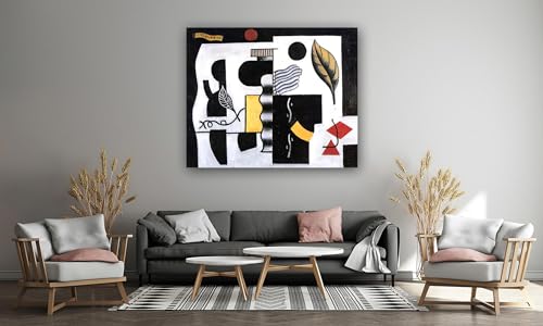 Impression sur toile d'art abstrait moderne poster mural feuilles 30x36cm - 3