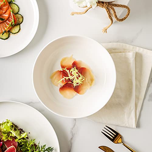 Stone Lain Gabrielle Bone China Dinnerware Set, 12-Piece Service For 4, Solid White #TOP4