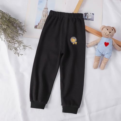 Betadog Toddler Girls Boys Sweatpants Kids Casual Athletic Pull-On Cotton Jogger Pants Boys (Black, 6-12 Months)3
