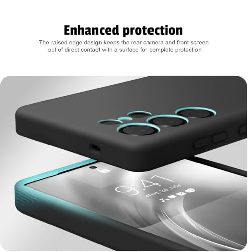 Image of LIRAMARK Liquid Silicone Soft Back Cover Case for Samsung Galaxy S25 Ultra 5G (Black)