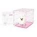 Carlson Pink Secure and Compact Single Door Metal Dog Crate, Small