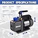 Rogvoc 3.5 CFM Vacuum Pump, 110V 1/4 HP Single Stage Rotary Vane Air Vacuum Pump for HVAC/AUTO, AC Refrigerant Recharging, Applicable to R12 R22 R134a R410a