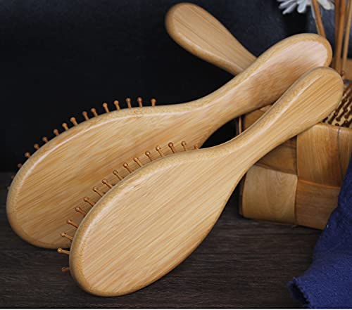 Bamboo Hair Brush Comb Set, Eco-Friendly Anti-Static Detangling Comb Hairbrush For Women And Men - Tail Comb, Tooth Comb, Big And Mini Massage Wooden Brush For Thick Thin Curly Straight Dry Wet Hair #TOP7
