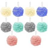 10 Stück Badeschwamm, Dusch-Luffa-Kugeln, Masche Schäumend Duschschwamm Körper, weich, langlebig, Extra Groß, Einfach Schäumend, für Reinigendes Körperpeeling & Peeling,20g (Macaron-Farbe)