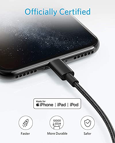 Anker Usb C To Lightning Cable, Iphone Charger Cable [6Ft, 2-Pack Mfi Certified](White) Premium Nylon Lightning Cable [6Ft, 2-Pack Mfi Certified](Black) #TOP5