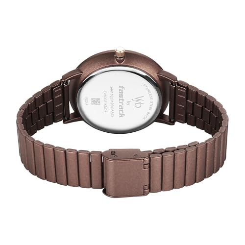 Image of Fastrack Vyb Bliss Quartz Analog Brown Dial Metal Strap Watch for Women