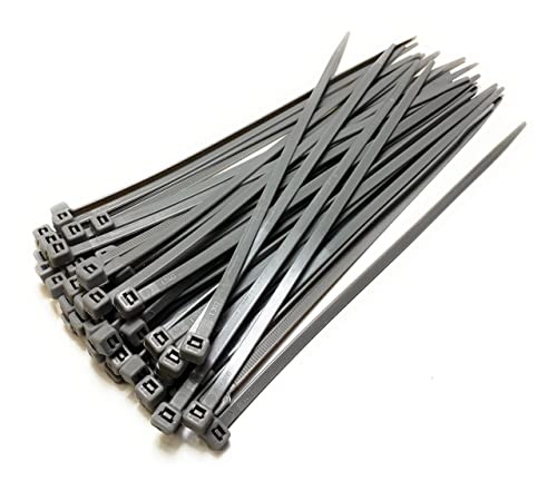 Nylon Plastic Cable Ties Long and Wide Extra Large Zip Ties wrap 50 pieces (Silver, 4.8mm x 300mm)