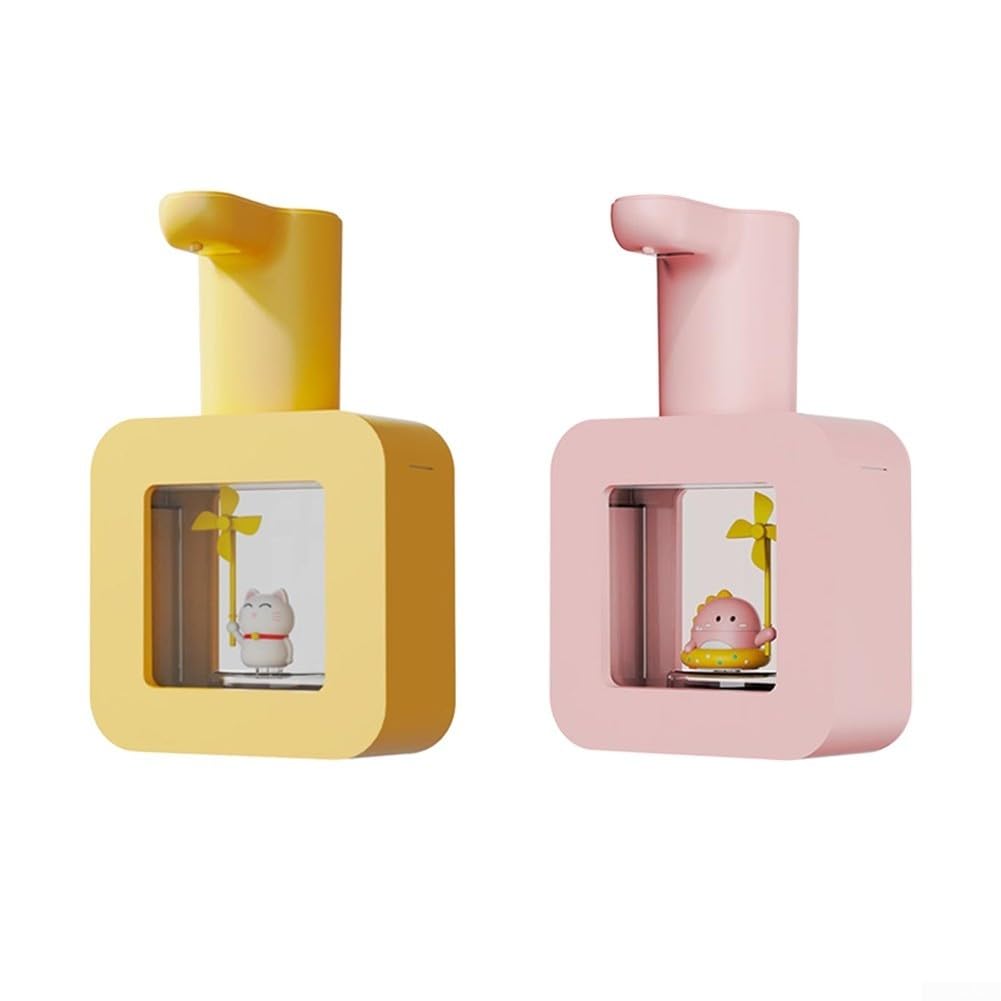 Dispenser automatico di sapone per bambini con capacità di 400 ml, ricaricabile tramite USB, schiuma con promemoria di utilizzo in 20 secondi e funzione impermeabile IPX5 (giallo)