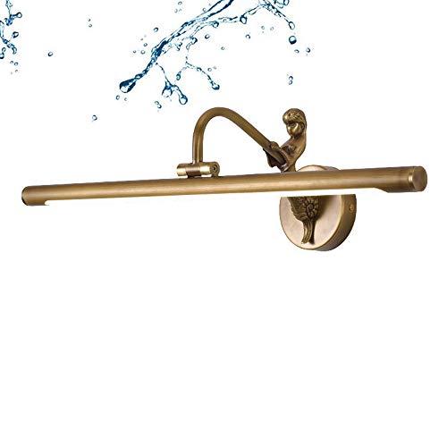 Preisvergleich Produktbild Led Spiegellampe Badleuchte,Rustikale Retro Badlampe Messing Badezimmer Spiegelleuchte Einstellbar Ip20 Wasserdichte Aufbauleuchte Schrankleuchte Schminklicht,58Cm 12W füR Bad Spiegel MöBel,Bronze